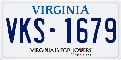 VA license plate VKS1679