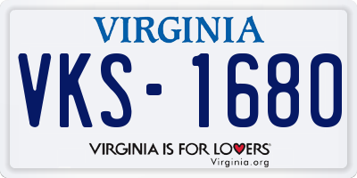 VA license plate VKS1680