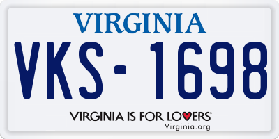 VA license plate VKS1698