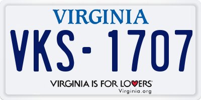 VA license plate VKS1707