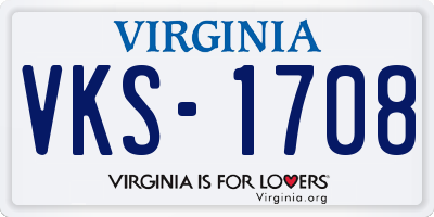 VA license plate VKS1708