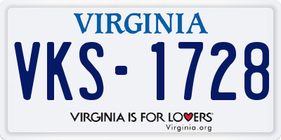 VA license plate VKS1728
