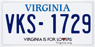 VA license plate VKS1729