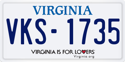 VA license plate VKS1735