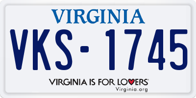VA license plate VKS1745