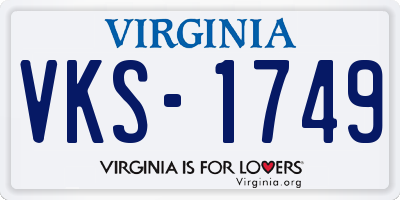 VA license plate VKS1749