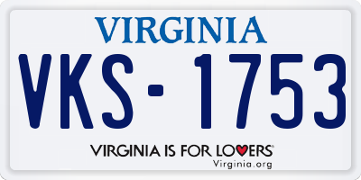 VA license plate VKS1753