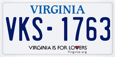 VA license plate VKS1763
