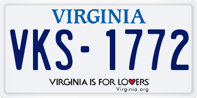 VA license plate VKS1772