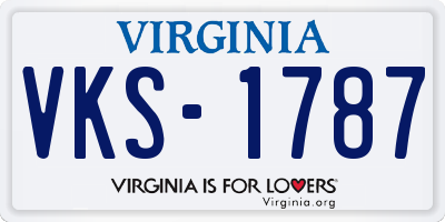 VA license plate VKS1787