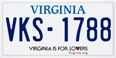 VA license plate VKS1788