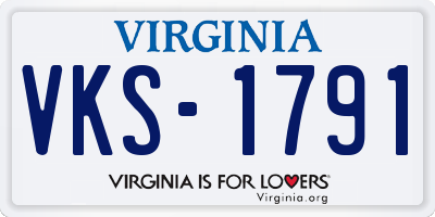 VA license plate VKS1791