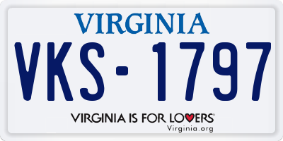 VA license plate VKS1797