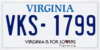 VA license plate VKS1799