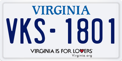 VA license plate VKS1801