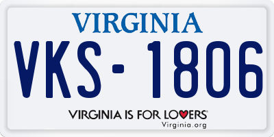 VA license plate VKS1806