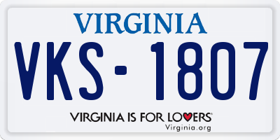 VA license plate VKS1807