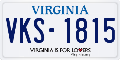 VA license plate VKS1815