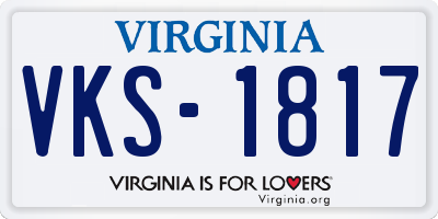 VA license plate VKS1817