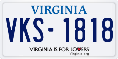 VA license plate VKS1818