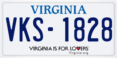 VA license plate VKS1828