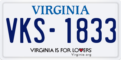 VA license plate VKS1833