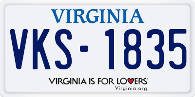 VA license plate VKS1835