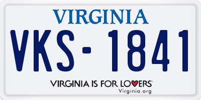 VA license plate VKS1841