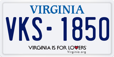 VA license plate VKS1850