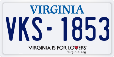 VA license plate VKS1853