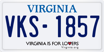 VA license plate VKS1857