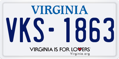 VA license plate VKS1863