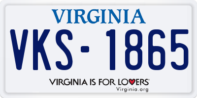 VA license plate VKS1865