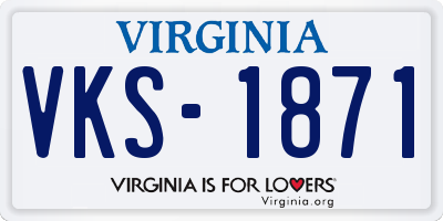 VA license plate VKS1871