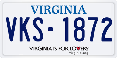 VA license plate VKS1872