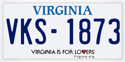 VA license plate VKS1873