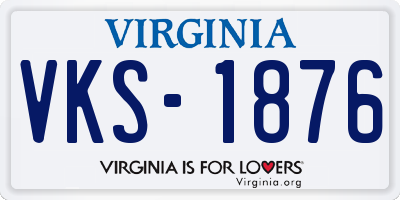 VA license plate VKS1876