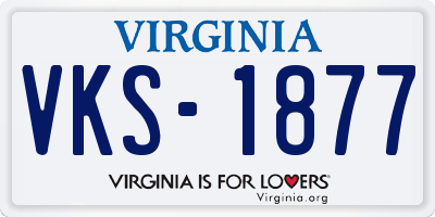 VA license plate VKS1877