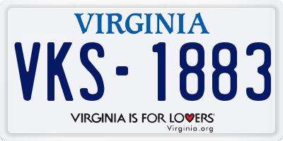 VA license plate VKS1883