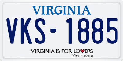 VA license plate VKS1885