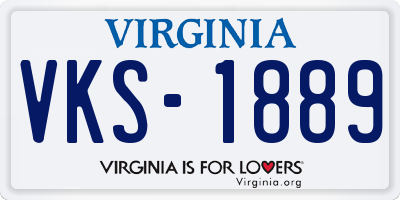 VA license plate VKS1889