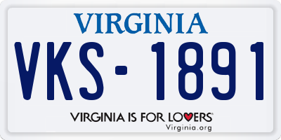 VA license plate VKS1891