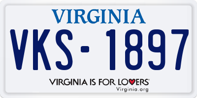 VA license plate VKS1897