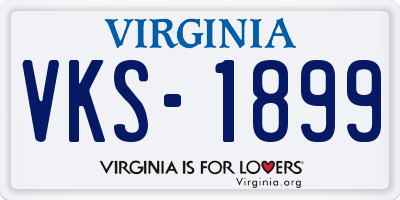 VA license plate VKS1899
