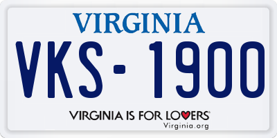 VA license plate VKS1900