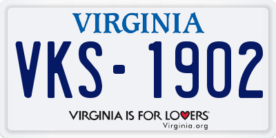 VA license plate VKS1902