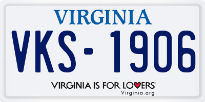 VA license plate VKS1906