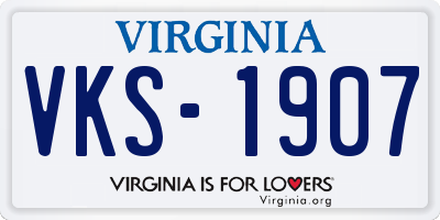 VA license plate VKS1907