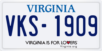 VA license plate VKS1909