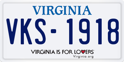 VA license plate VKS1918